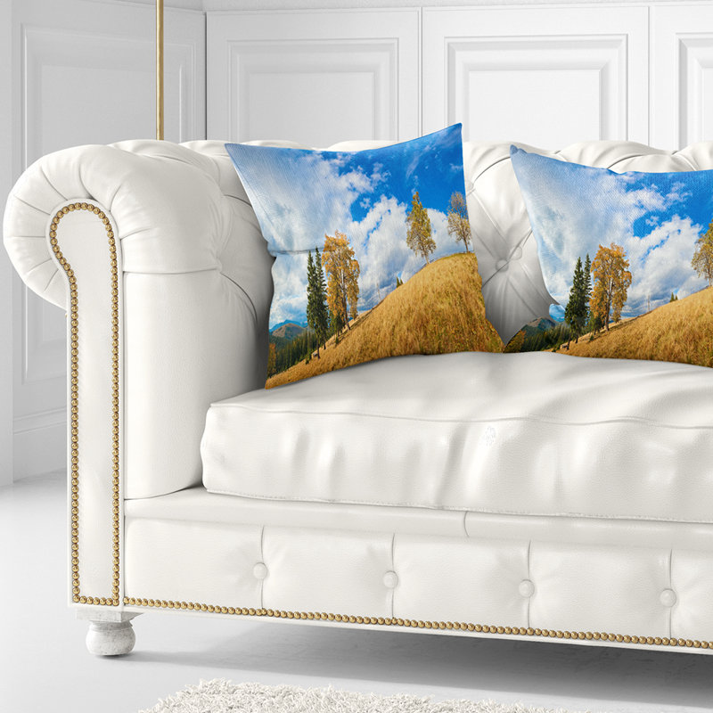 Coussin Printed Mountain Autumn, 16 po x 16 po, Coussin décoratif