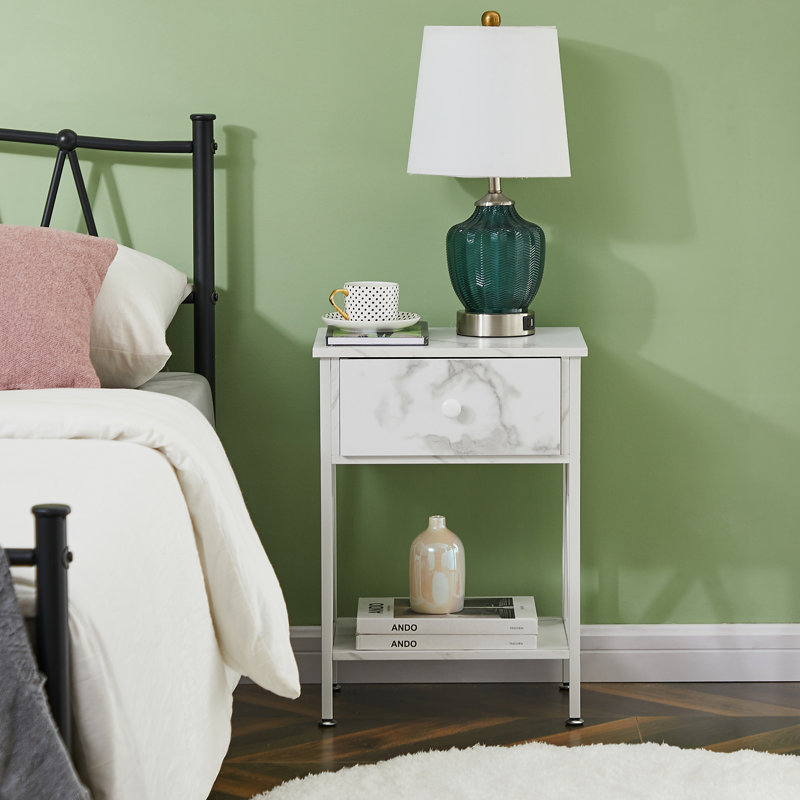 Ensemble de chambre configurable avec lit plateforme en fer, Grand, Blanc