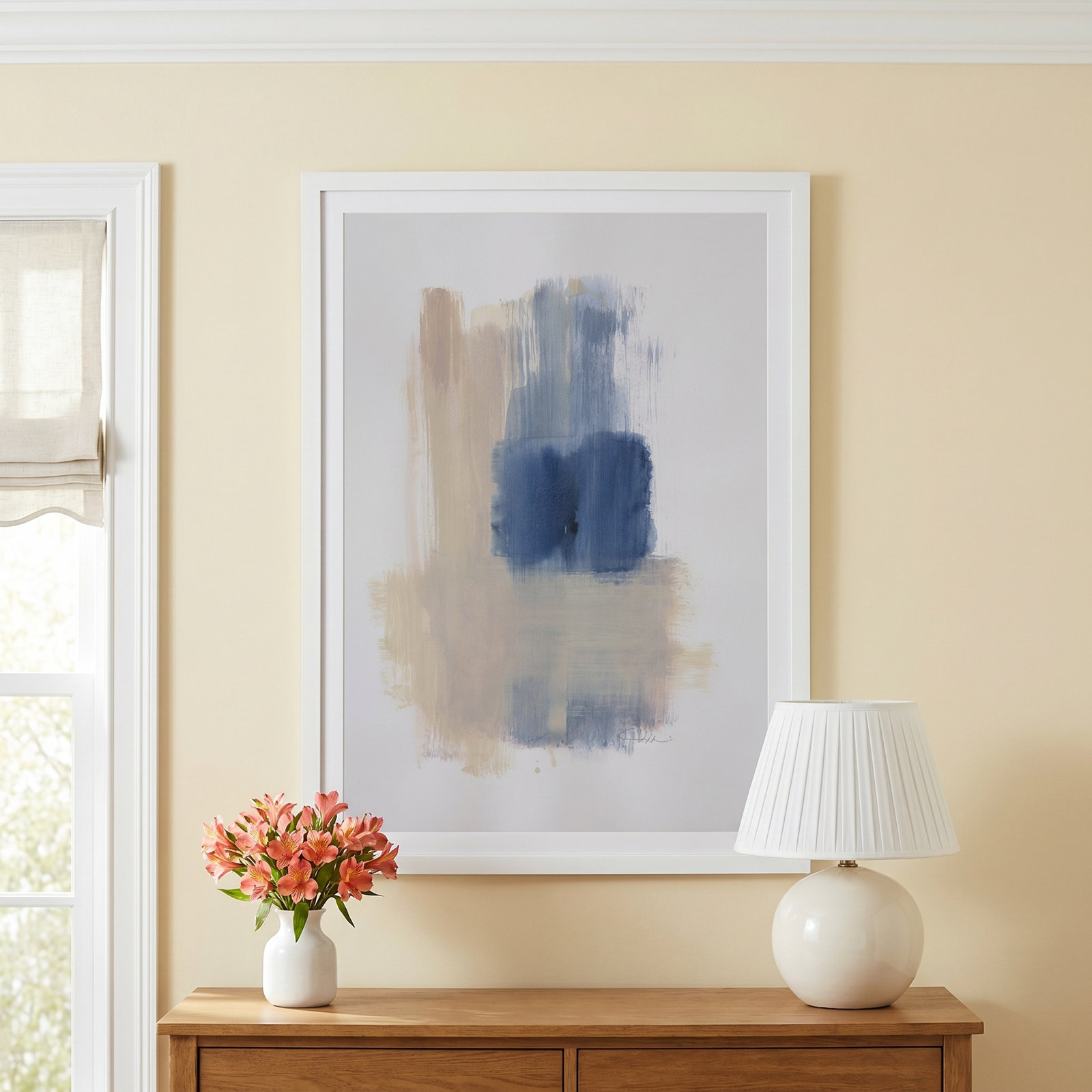 Esmeray "Powder Room Wash III" Print, White Cube Frame Matted, 31" H x 25" W x 1.25" D  