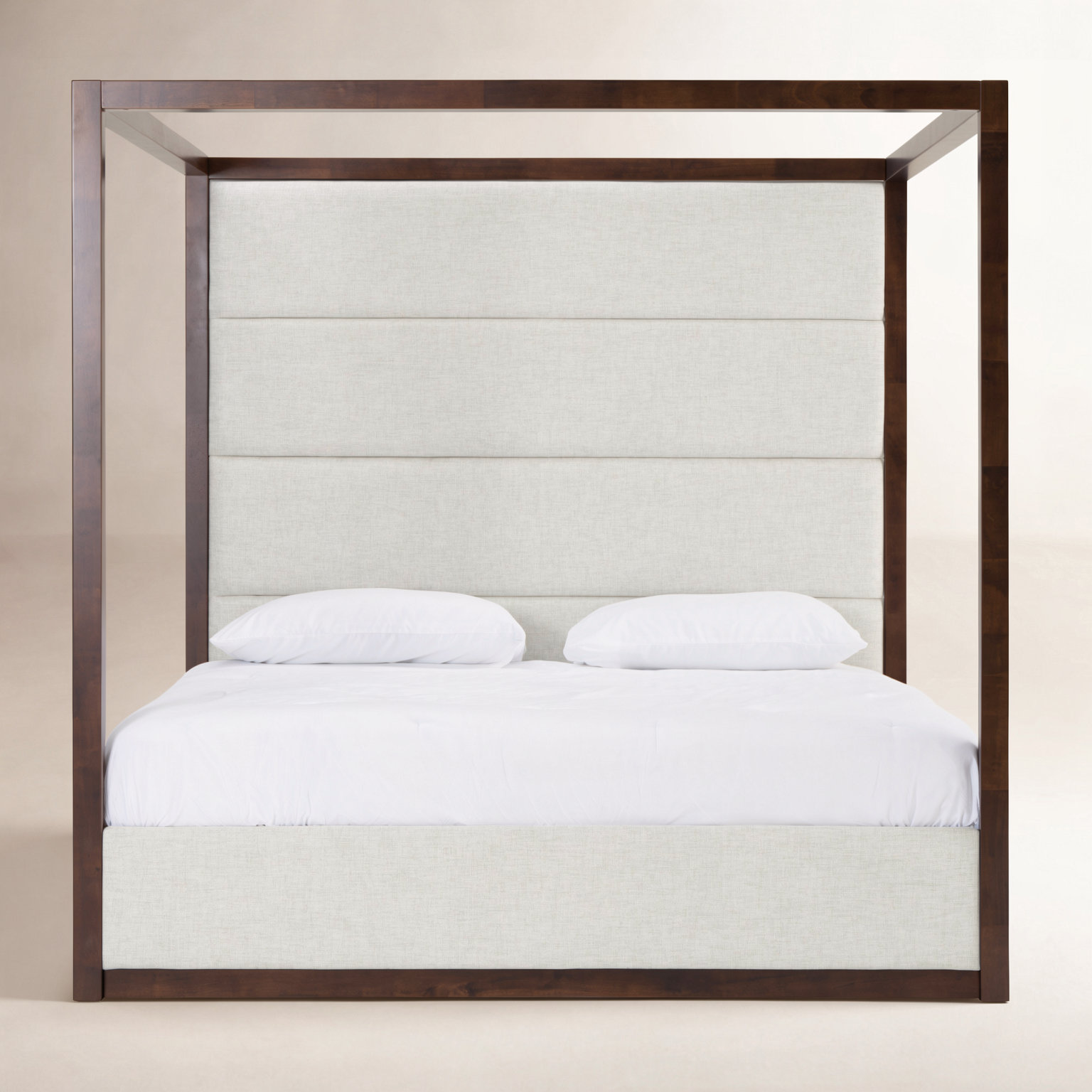 Langley Canopy Bed, King, Cherry/Light Gray