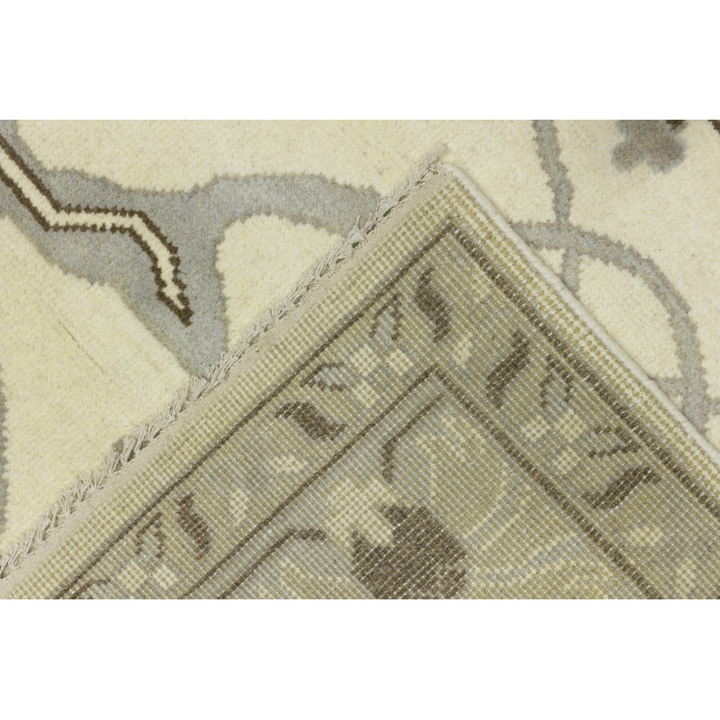 Tapis floral en laine noué à la main 10 pi 2 po x 13 pi 10 po Floral