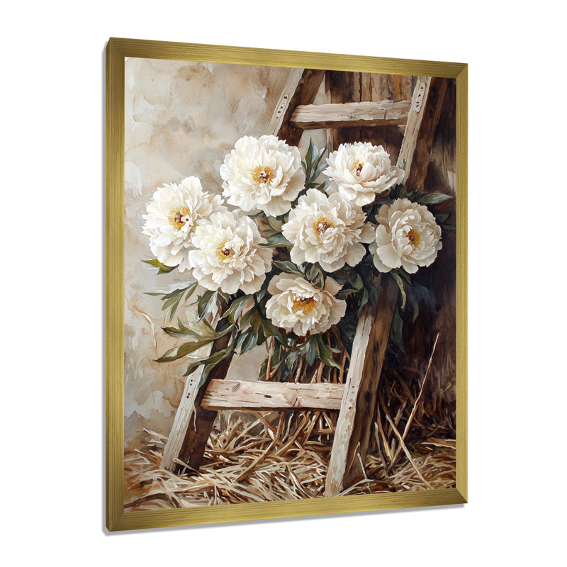 Barraclough - Floral Canvas Prints, H 20 po x l 12 po, Reproduction encadrée d'une seule photo, Doré