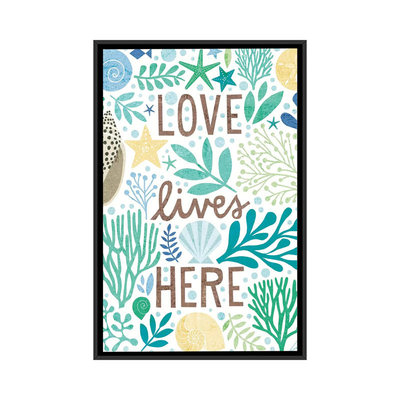 «Under Sea Treasures xiv», impression sur toile, H 26 po x l 18 po x P 1,5 po, Toile avec cadre noir, Pas de tapis
