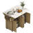 55.5" Fluted Kitchen Island with 2 Drop Leaf, Kitchen Storage Cart with Power Outlet, 4 Doors, Spice rack, Rolling Island Table with Faux Marble Top, Curved Edge for Kitchen, Dining Room,Natural-406403208