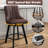 Swivel Bar Stool of 1 / 2, 24" Counter Height Bar Stool with Back, PU Leather Upholstered Counter Stool with Solid Wood Legs for Kitchen, Home Bar-395118672-394818102