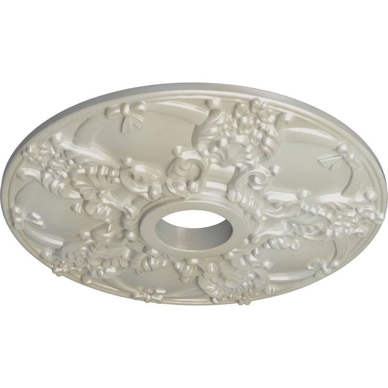 Endurathane Norwich Ceiling Medallion, 18"OD x 3 1/2"ID x 1 3/8"P (Fits Canopies up to 4 1/2"), Hand-Painted Flash Blue Finish