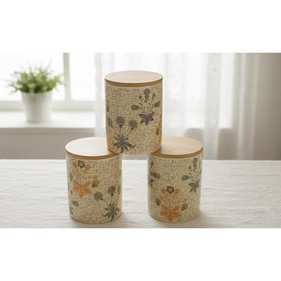 Ceramic / Porcelain Coffee, Tea, & Sugar Jar Sets - Set of 3