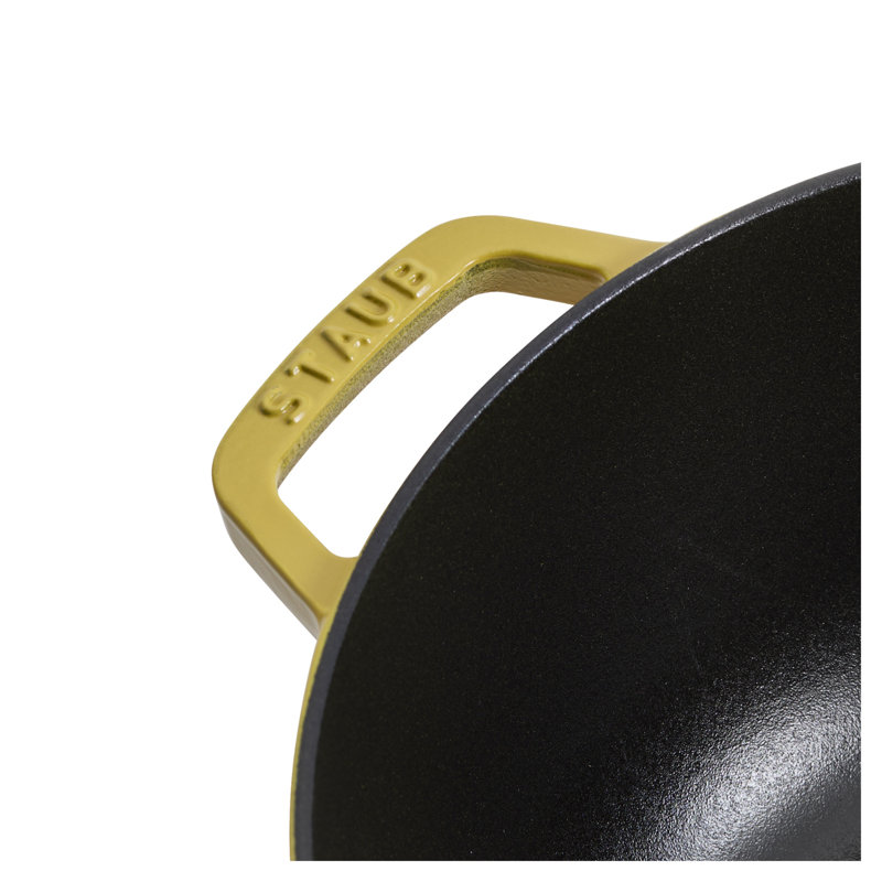 Cocotte ronde en fonte Staub, cocotte, 5,5 pintes, pour 5 à 6 personnes, fabriquée en France, Citron