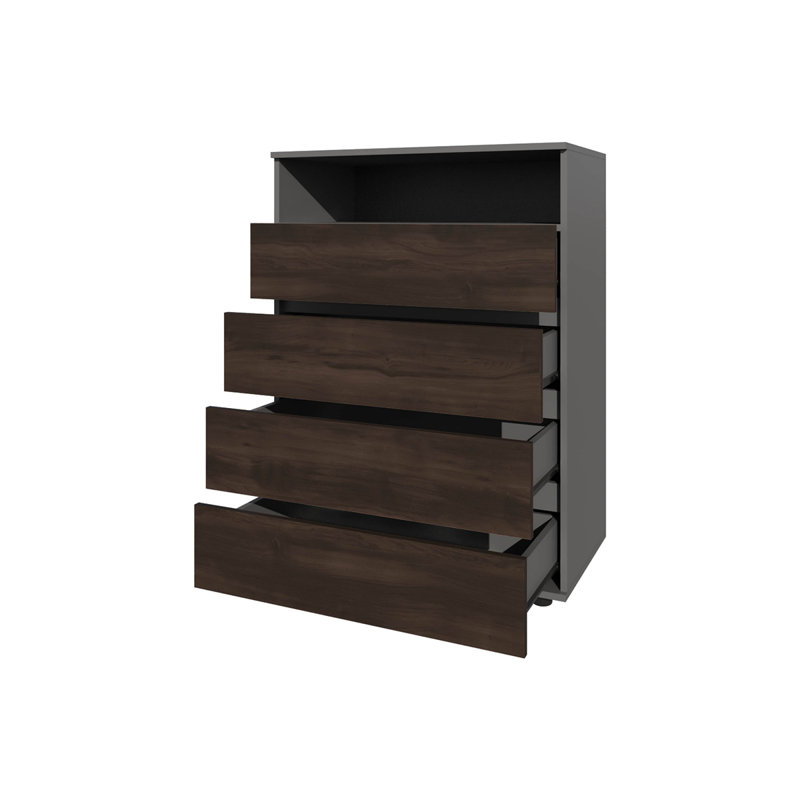 Commode 4 tiroirs avec tablette ouverte