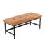 Banc en métal noir et similicuir-359438423