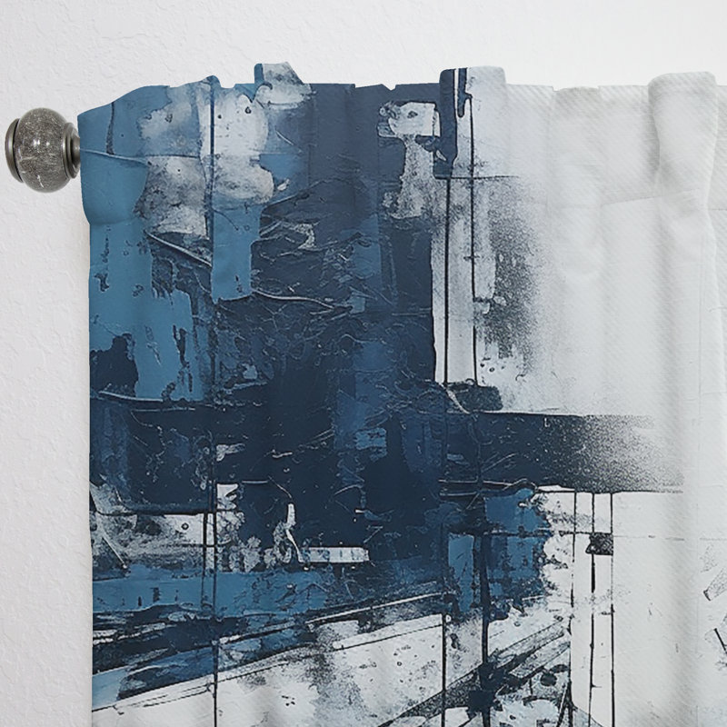 Koa - paysage urbain noir et blanc Road Expression IV - Rideau moderne - Velours obscurcissant - 1 panneau, L 52 po x L 90 po