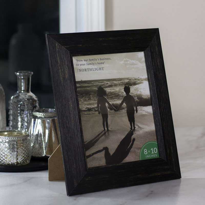 13" Distressed Finish Rectangular 8" x 10" Photo Picture Frame - Black