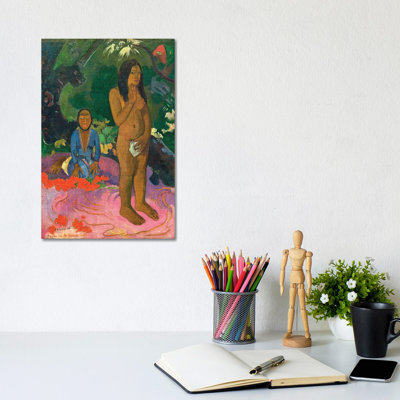 Parau Na Te Varua Ino (Words Of The Devil) by Paul Gauguin - Wrapped Canvas Painting