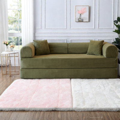 Canapé-lit d'angle à compression, 200 cm (78,8 po) en velours côtelé, style moderne et compact pour la maison