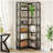 78.74" Tall 7-Tier Industrial Grey Corner Bookshelf Tall Wood Metal Etagere Display Shelf For Home Office, Living Room & Kitchen