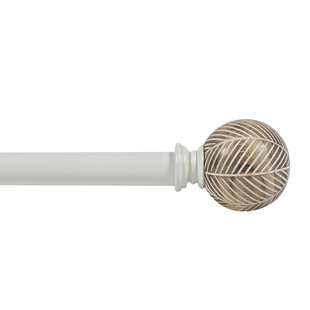 Adjustable Curtain Rod for Windows 44 to 120 In Extendable Heavy Duty Iron Drapery Pole with Finials