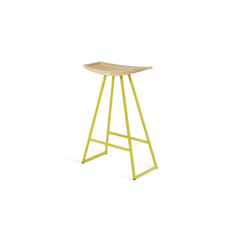 Robert Counter Stool with Metal Frame, Maple, Yellow, Counter Stool (24" Seat Height)