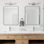 Miroir de salle de bain rectangulaire contemporain | Cadre épais en acier inoxydable-336024006-357028175