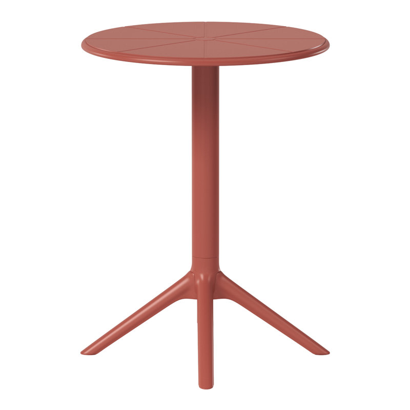 Delron Round Patio Dining Table, Red