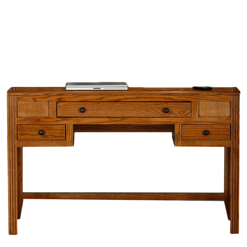 Tobiah Solid Wood Writing Desk, Persimmon Oak