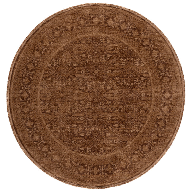 Vintage Overdye Performance Oriental Indoor Rug, Round 6'7"