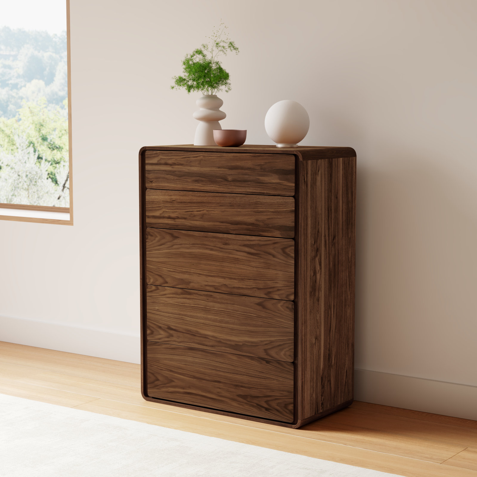 Berkeley 5 - Drawer Dresser, Brown