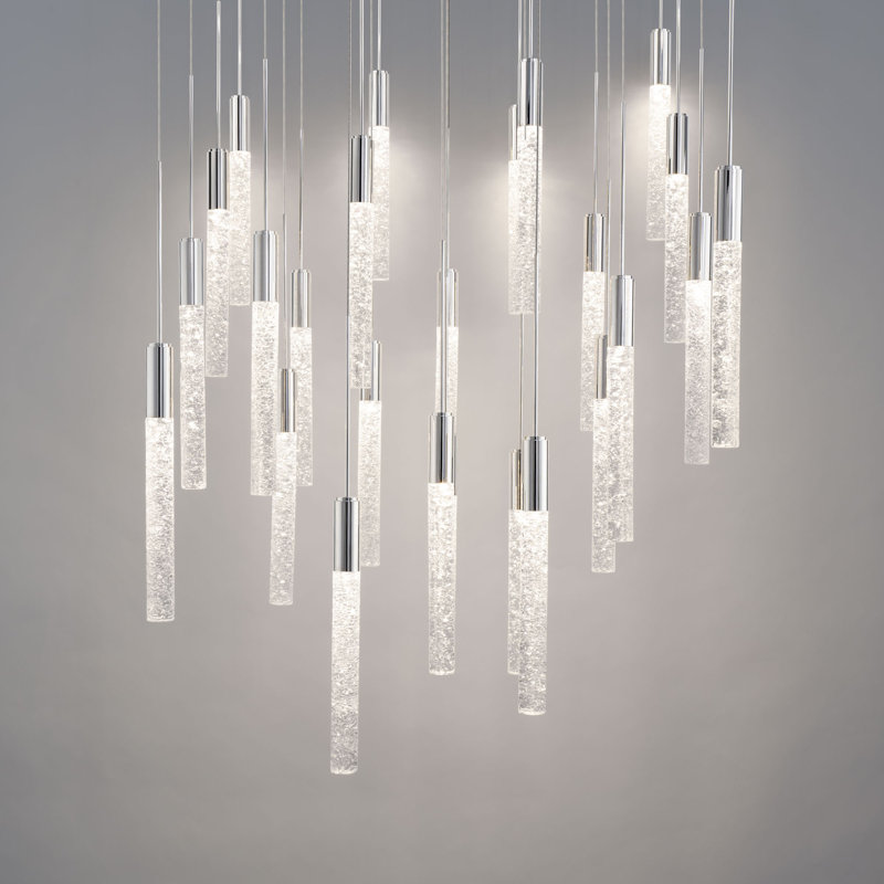 Magic LED Pendant, Polished Nickel, 11.6" H x 28" W x 28" D, 25