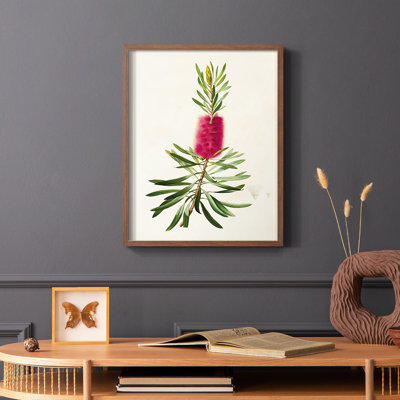 «Pretty Pink Botanicals VII», reproduction encadrée - bois massif