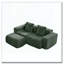 Canapé modulaire en L à 2 places avec passepoil à bordure française, aucun assemblage requis, canapé à 2 places avec coussins décoratifs et 1 repose-pieds mobile-531148734