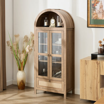 73" Tall Arched Storage Display Cabinet by Breakwater Bay