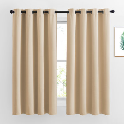 NICETOWN Bedroom Room Darkening Curtains Triple Weave Microfiber Grommet Top Thermal Insulated Solid Room Darkening Panels/Drapes for Living Room, 2 Panels.