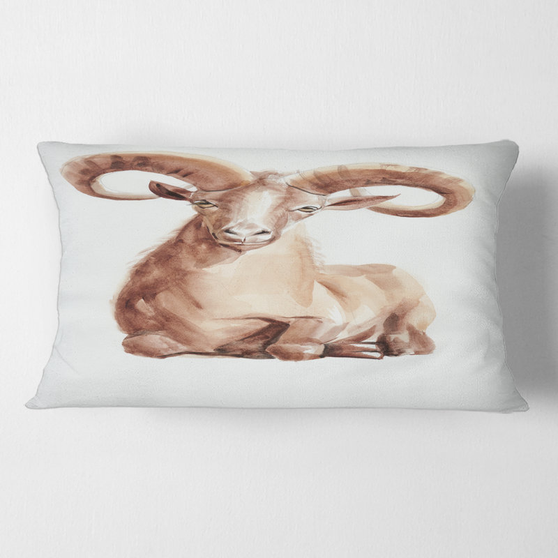 Portrait d'un bélier avec housse de coussin rectangulaire II