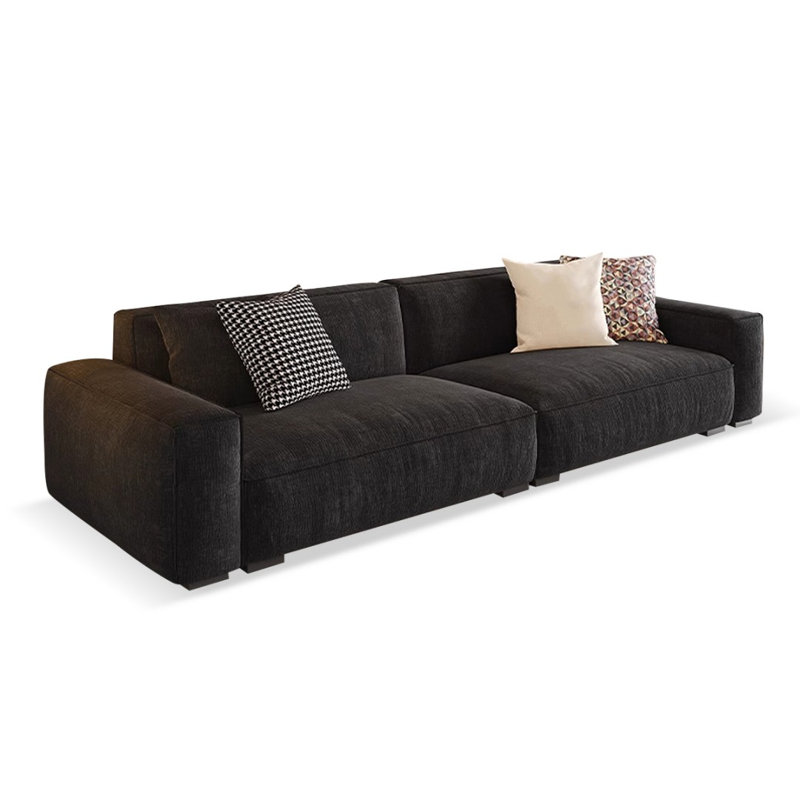 Coussin modulaire en mélange de polyester noir, 4, H 28,35 po x l 110,24 po x P 37,4 po