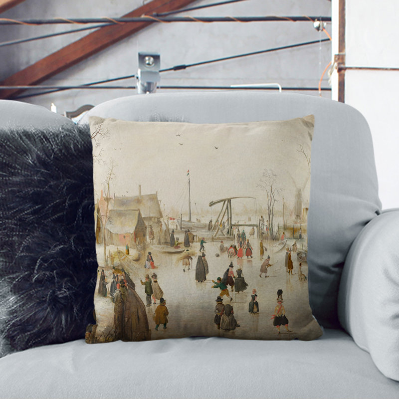 Winter Scene on the Ice Vol.3 Scatter Cushion, Stone, 55cm H x 55cm W x 20cm D