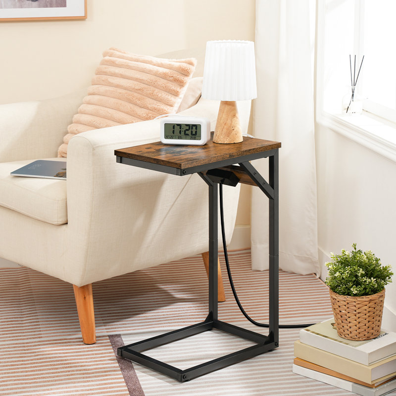 Frame End Table with Built-In Outlets