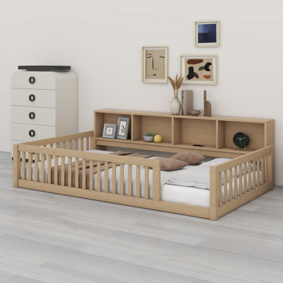 Floor Bed With Storage Cabinets And USB Ports