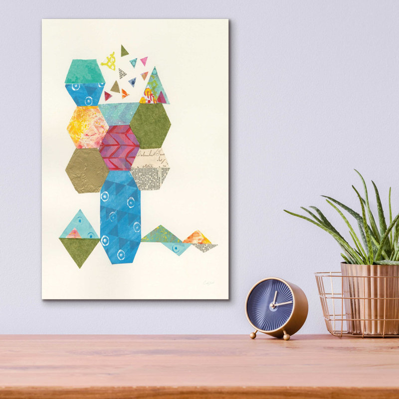 «Modern Abstract Design I» par Courtney Prahl, art mural en verre acrylique, H 16 po x l 12 po x P 0,13 po