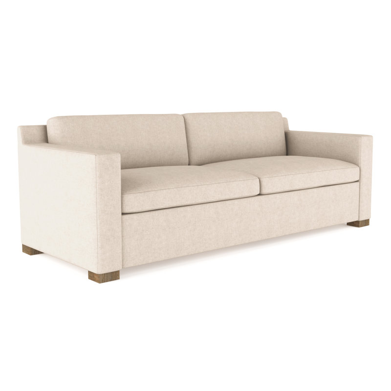 Causeuse Mercer, H 33,5 po x l 72 po x P 39 po, Velours moelleux huître, Patiné