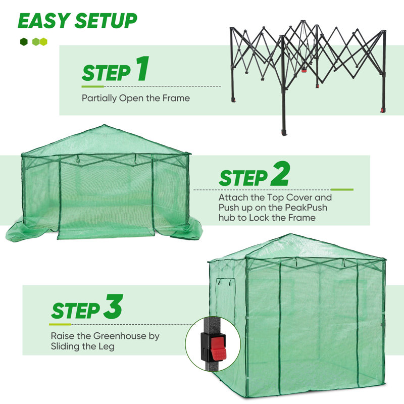 Pop Up Greenhouses 7 ft W x 7 ft D Greenhouse