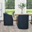  Fauteuil de salle à manger rembourré de 25 po de large avec roulettes interchangeables et pieds fixes (ensemble de 2)-1095872226