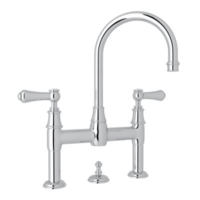 Georgian Era Widespread Bathroom Faucet with Drain Assembly