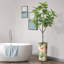 Arbre artificiel en fauve gris avec aquarelle abstraite pot de magnolia-128765711