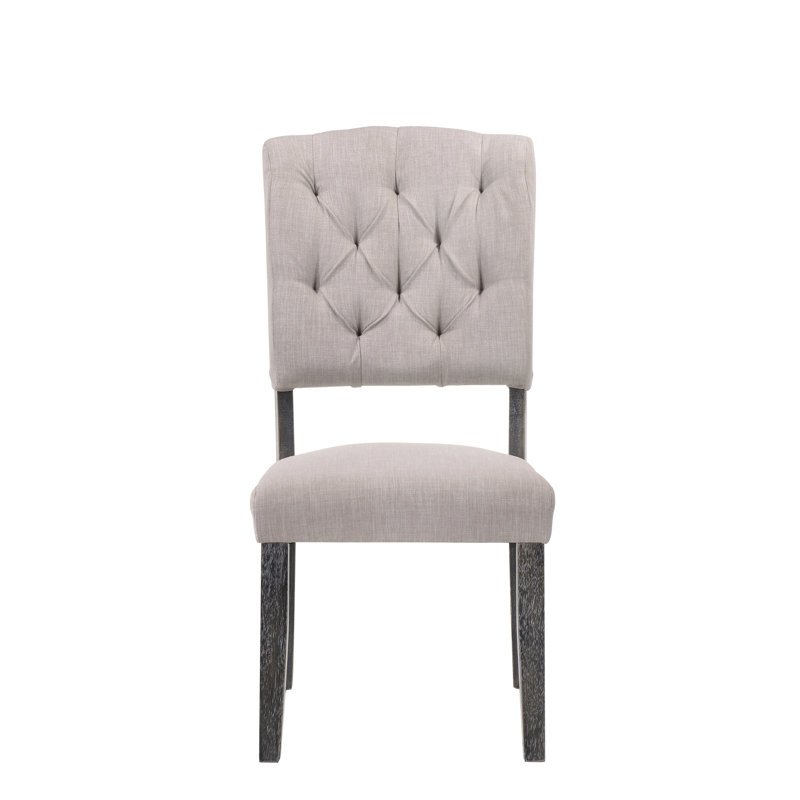 Ensemble de 2 chaises d'appoint Bernard Linen, Beige/gris