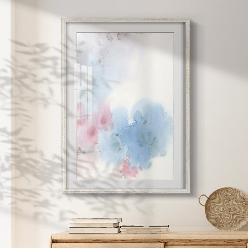 Liquide nuage II - impression encadrée, H 28,5 po x l 20,5 po, Blanc