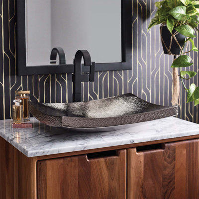 Kohani Hand Hammered Rectangular Vessel Bathroom Sink