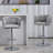 360° Fabric Cover Swivel Bar Stools Set Of 2, Adjustable Counter Height Bar Chairs With Woven Back & Footrest,Silver Chromed  Bar Stools For Kitchen Island, Cafe, Pub-1745660715