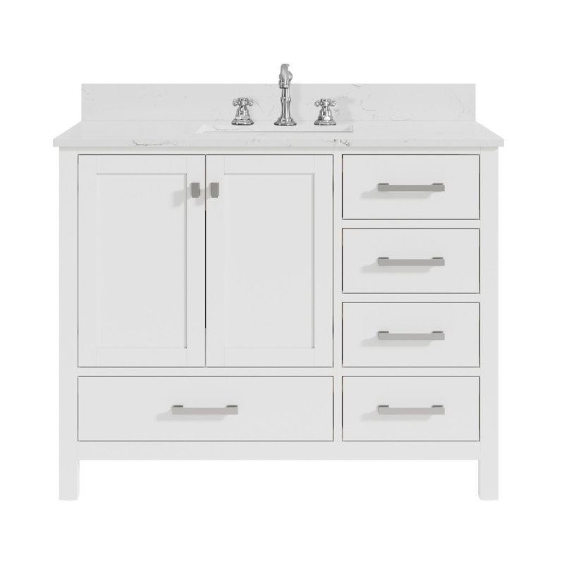 Meuble-lavabo simple 42 po Cholena, Blanc