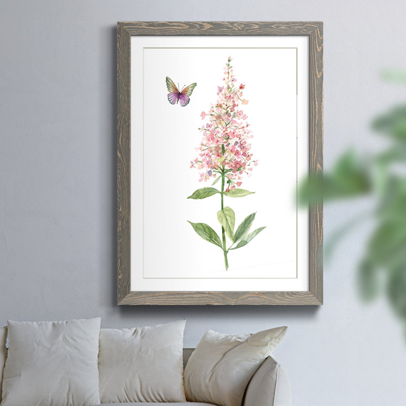 Wildflower Botanical II - Cadre photo, reproduction d'art sur papier, H 44 po x l 31 po x P 1 po, gris