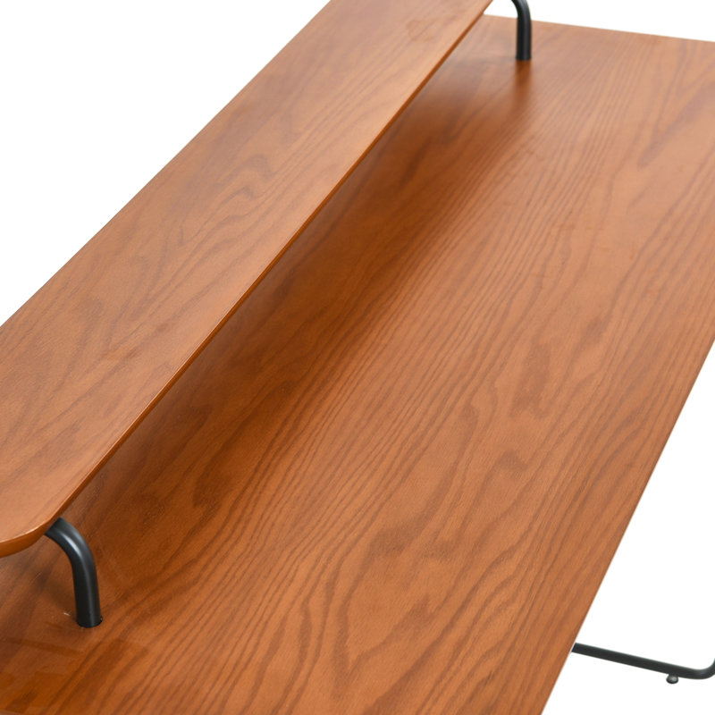 Pacifica Mid-Century Modern Computer Desk, Almond / Leg Black