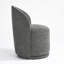 Integrated Barrel Armless Swivel Fabric Dining Chair-346110836
